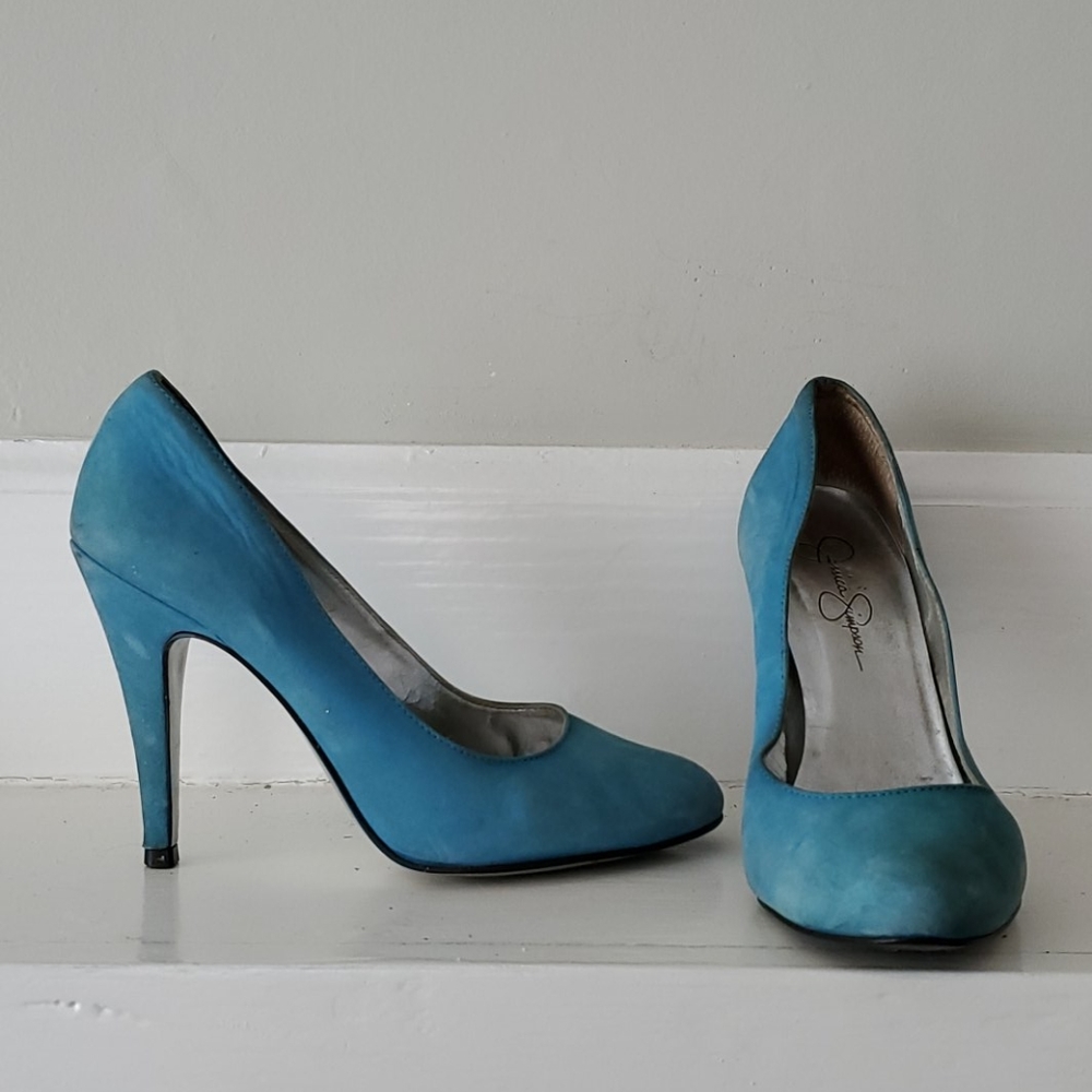 Jessica Simpson Baby Blue Suede Heels